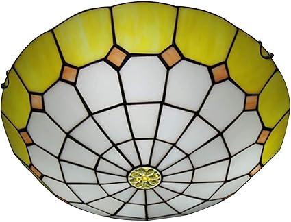 DALUXE Tiffany-Art-Erröten-Einfassung Deckenleuchten, Weinlese-runde