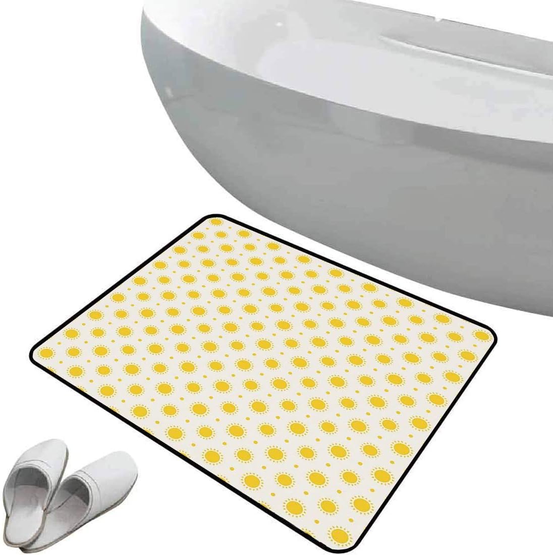 Alfombra de baño antideslizante de felpudo Geométrico Alfombrilla goma