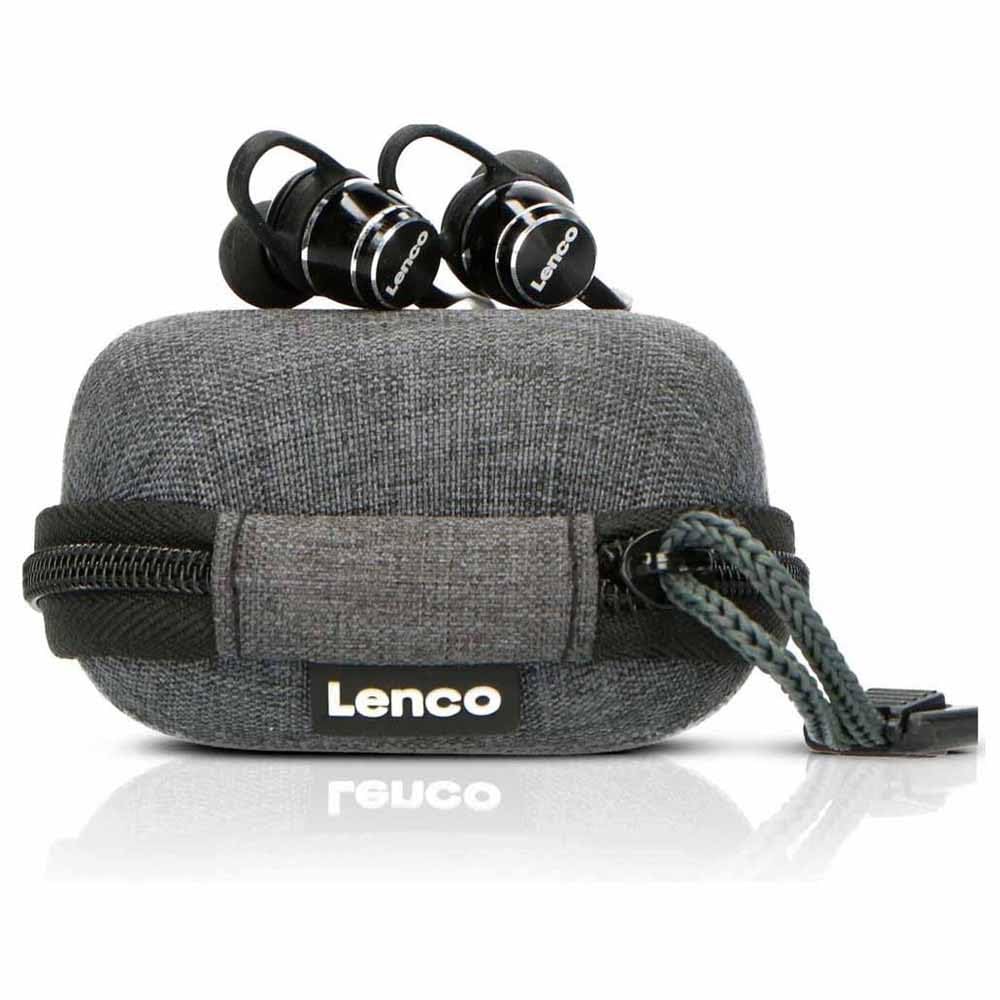 Lenco EPB-160 - FRONT HEADSET FOR SPORTS WITH HOUSING POWERBANK INCLUDED - SWEATPROOF BLUETOOTH EARBUDS INCLUDING POWERBANK CASE - BLACK