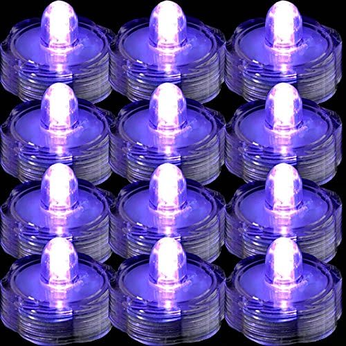 TDLTEK Waterproof submersible Led Lights Tea Lights For Wedding , Party, Decoration (12 Pieces Purple)