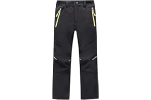 LANBAOSI Kids Boys Girls Waterproof Outdoor Hiking Pants Warm Fleece Lined