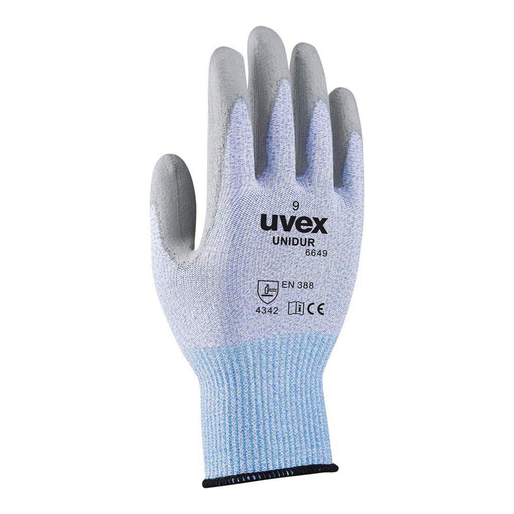 Uvex Ruvex-Uni6649_9 Protective Gloves, Black-White-Grey, 9 Size 60516 9