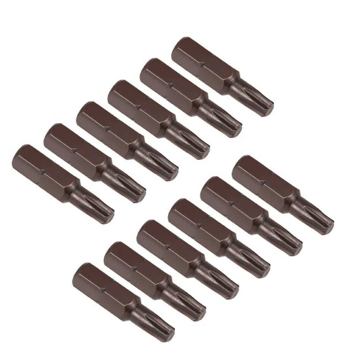 12Pcs Screwdriver Bits 1/4 Inch(6.35mm) Hex Shank Magnetic T Type Solid Torx Bit Set T10