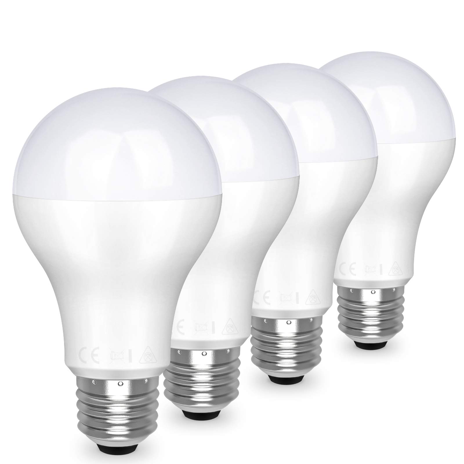 Awenia LED Light Bulb E27 Cool White A65 Edison Screw,20W 2452 lumens 6500K=150W Incandescent Bulb Golf Ball, Pack of 4