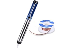 TABIGER Solder Sucker Desoldering Wick Kit, Solder Wick & Desoldering Pump, Sucker & Solder Wick(2.5mm Width, 1.5m Length) Vacuum Pump Solder Removal Tool