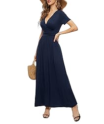 LILBETTER Women's Summer Deep V-Neck Maxi Dress