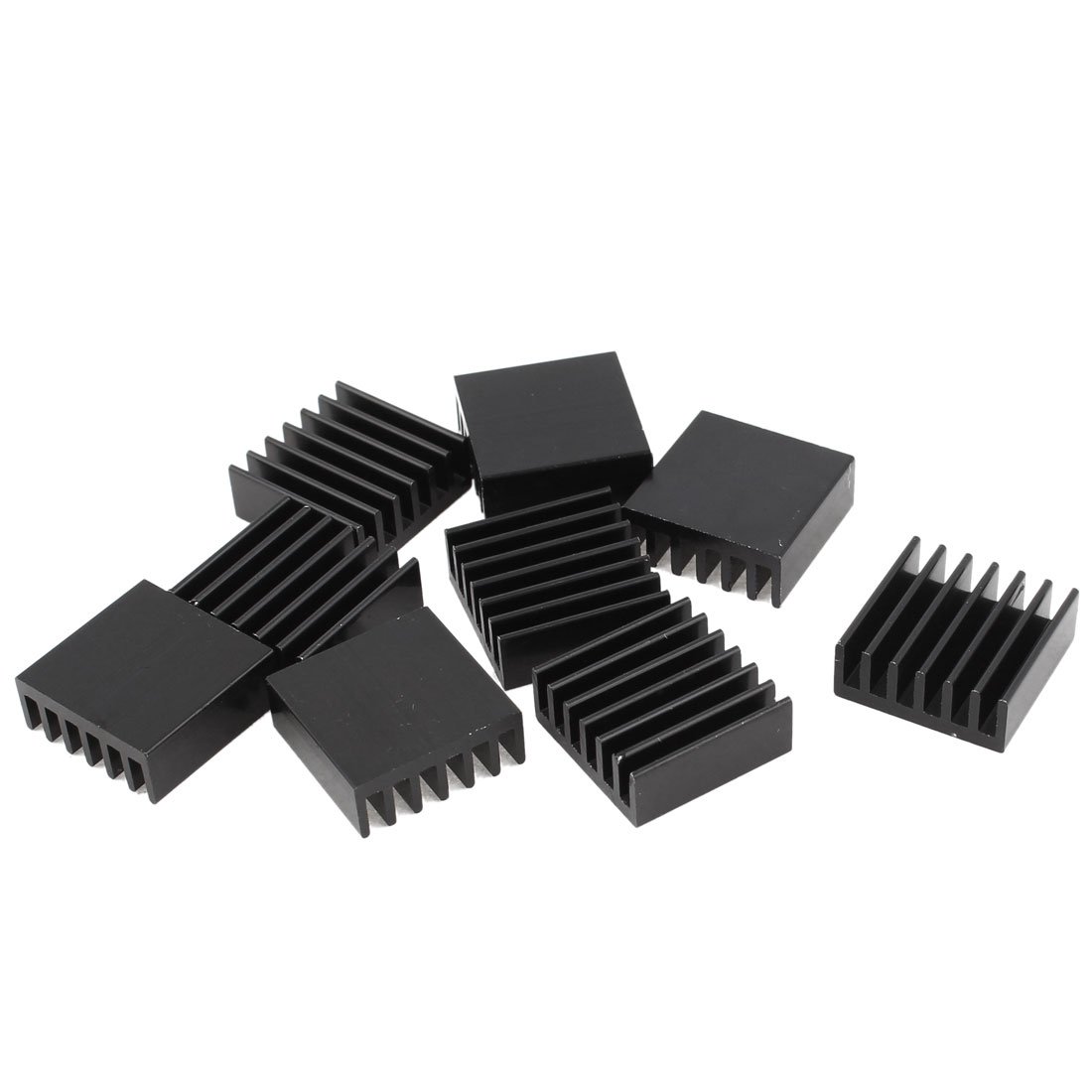 sourcingmap 10 Pcs Black Aluminum Radiator Heat Sink Heatsink 14mm x 14mm x 6mm