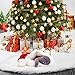 Christmas Tree Skirt - 48 Inches White Christmas Tree Skirt, Luxury Soft Faux Fur Tree Skirt , Pet Favors for Xmas Tree Decorations and Ornaments Fluffy Short Fur