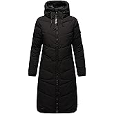 Marikoo Women's Long Quilted Winter Jacket with Hood - Puffer Coat in Knee-Length - Benikoo XS-5XL