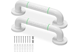 Grab Bars for Shower,2 Pack 12 Inch Shower Handle Bath Grab Rails with Anti-Slip Grip and Safety Luminous Circles,Stainless S