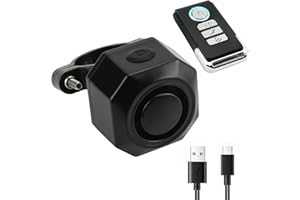 SHTALHST Bike Alarm with Wireless Remote, Bike Alarm Wireless Vibration Motion Sensor,Motorcycle Alarm,110db USB-C Rechargeable IP65 Waterproof Alarm for Bike/Motorcycle etc Antitheft Alarm Systems