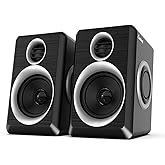 cinnkeyi 2.0 Computer Speakers, PC Speakers 3.5mm Aux Input, USB-Powered Small PC Speakers with Deep Bass, Suitable for Desktop Computers/Laptops Built in 4 Speaker Diaphragms