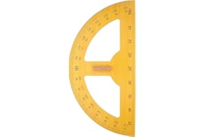 jojofuny Giant Protractor 0-180 Degree Wooden Semi-Circle Angle Measuring Tool for Math Education and