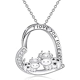 LUHE Animal Necklace for Women Sterling Silver Animal Pendant Necklace Cute Jewelry Gifts for Women