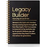 QYUVK Legacy Builder Definition 160 Pages Blank Spiral Notebook, Employee Recognition Journal, Motivational Gifts for Coworker Entrepreneur Leader Boss, New Job Gifts for Men Women Coworker