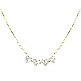 Tewiky Cute Heart Necklace Tiny 14k Gold Heart Pendant Choker Necklaces Small Gold Love Open Heart Chain Necklace for Women Dainty Gold Necklace Gifts for Her