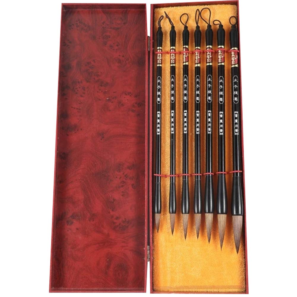 UE STORE 7 Pieces Chinese Caligraphy Brush Set Writing Art Painting Artist Painting Brushes