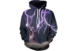 NEWCOSPLAY Unisex 3D Graphic Hoodies for Men Realistic Digital Print Pullover Hoodie Hooded Sweatshirt