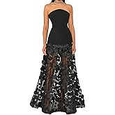 Xrvxe Elegant Wedding Guest Dress Strapless Sleeveless Floor Length A-Line Celebrity Garden Party Dress with Tassel 2025