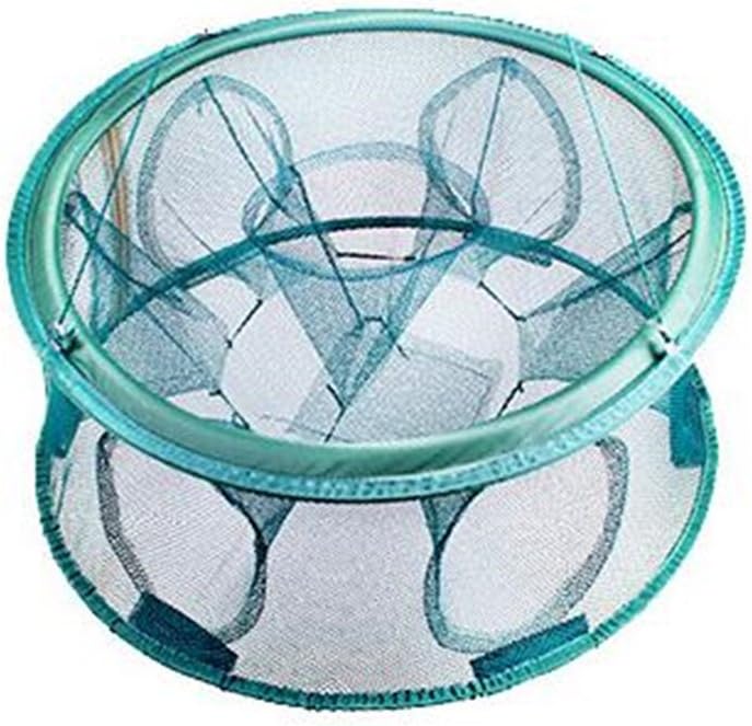 STEAM PANDA Fishing Net Lightweight Net Nylon Storage Bag Trap Lobster Pot Fishing Cage Catch Fish Outdoor Apparatus Single Layer 6 Hole 3 Pcs Automatic Foldable
