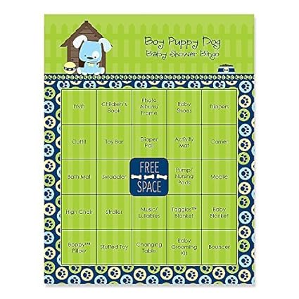 Amazon Com Big Dot Of Happiness Boy Puppy Dog Baby Shower Game