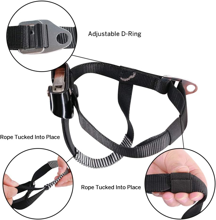 NewDoar Left Foot Ascender Riser Rock Climbing Tree Arborist Mountaineering Rappelling Quick Step Equipment CE Certified Climbing Device for 8~13MM Rope(Left Black) : Sports & Outdoors