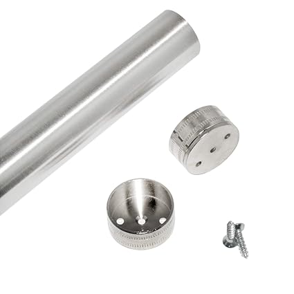 Edelstahl, V2A, Schrankrohr, Kleiderstange, Garderobenstange, Reckstange, 1200mm, ø 25mm , mit V2A Halterung, verdeckte Versc