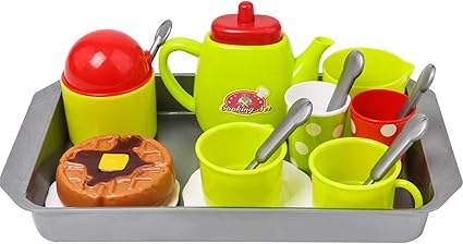 Amazon.com: Mrocioa - Juego de té para fiestas para niñas pequeñas, juguete de alimentación, 16 piezas de juguetes de té para niños con postre y bandeja de té: Toys \u0026 Games
