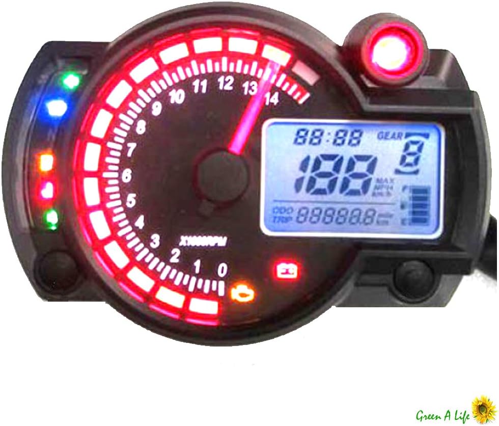 Motorcycle Digital Speedo Tachometer Odometer KPH & MPH Streetfighter