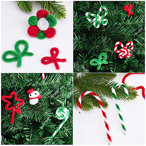 Livder 400 Pieces Christmas Pipe Cleaners Chenille Stems for DIY Art Crafts Decorations Supplies, Red Green White - Thumbnail 5