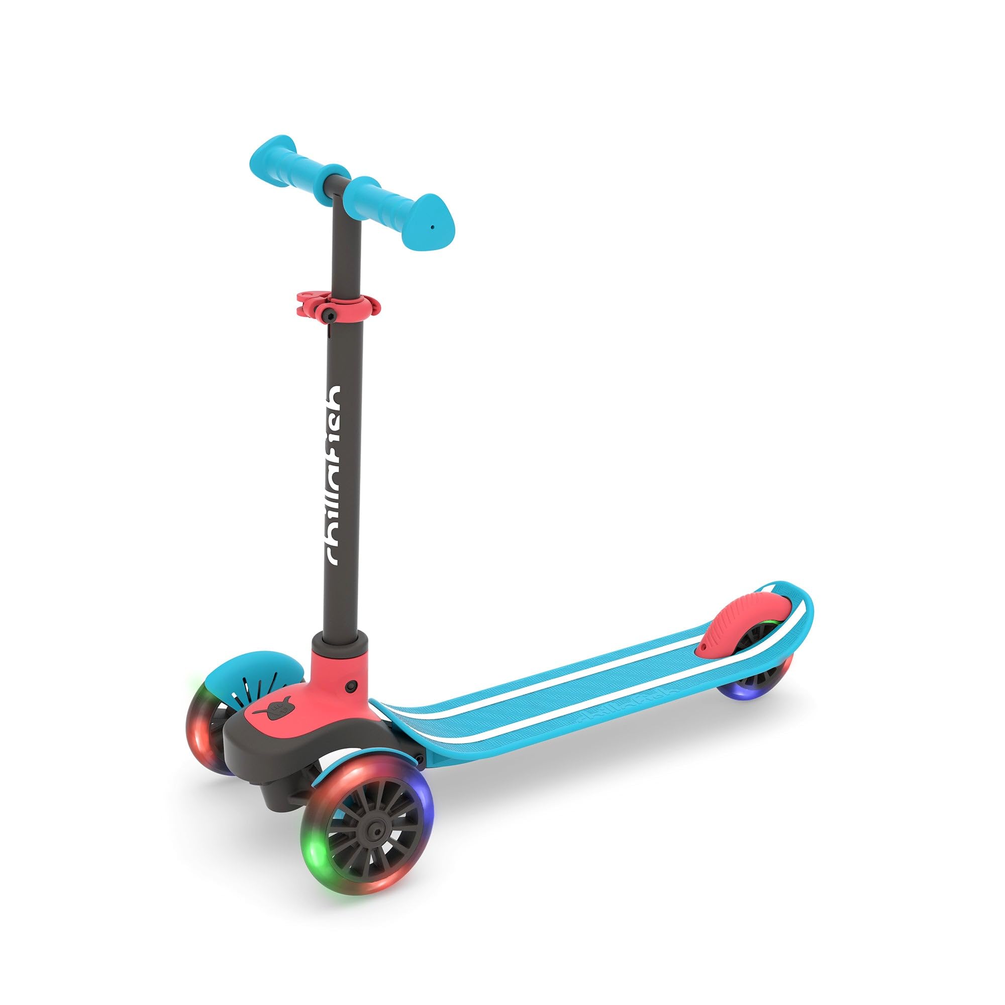 Chillafish Scotti Glow 3 - Blue | 3-Wheel Scooter for Kids 3+ | Light-Up LED Wheels & Lean-to-Steer | Safe & Fun