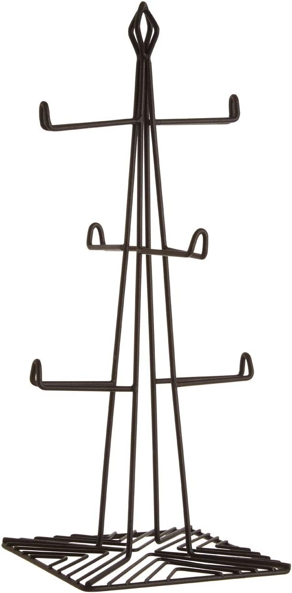 Premier Vertex 6 Mug Tree, Black Powder Coat Finish, H37 x W15 x D15cm