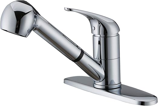 Kitchen Sink Faucet Pull Out Single Handle One Hole Solid Brass