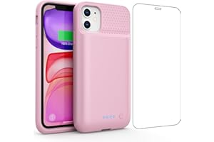 QTshine Battery Case for iPhone 11/XR, 2024 Upgraded 7500mAh Ultra-Slim Portable Battery Charging Case Rechargeable Protective Extended Battery Pack for iPhone 11/XR Charger Case Cover 6.1 Inch-Pink