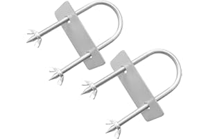DEWOSEN U-Bolt Fork Stainless Steel 5.5 Inches Long for Pig Spine Trussing Tapered Prongs for Easy Insertion Rotisserie Parts for Whole BBQ Pig, Hog, Lamb Rotisserie Grill Accessories（2 Packs）