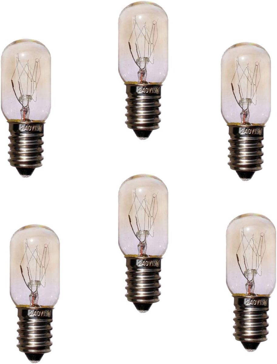 JINYU 15Watt Himalayan Spare Salt Lamps Bulbs 6Piece-E14 Socket Incandescent Bulbs 220V 230V