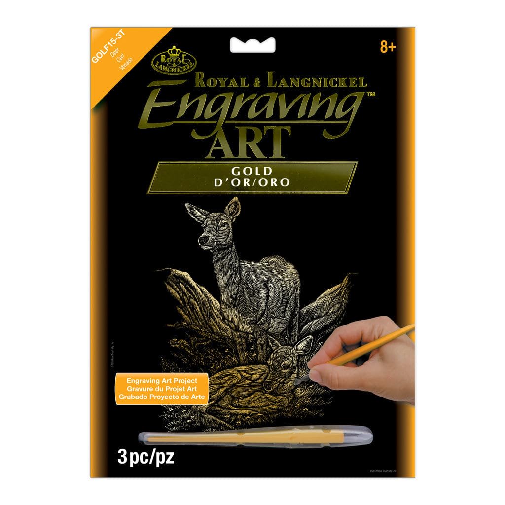 Royal & Langnickel Gold Engraving Art A4 Size Deer Designed Painting Set — image 1