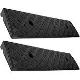 VICASKY 2PCS Rubber Curb Ramp, Portable Heavy Duty Car Curb Ramps Capacity Vehicle Curbside Sidewalk Ramp Driveway Curb Ramps