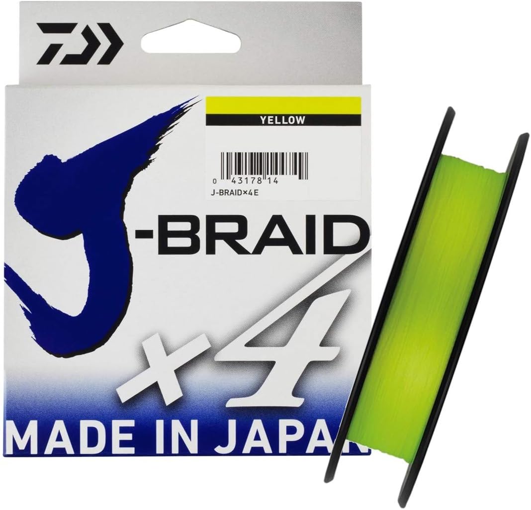 JAPAN DAIWA Tresse 4 Brins J-Braid X4 Jaune - 135m - D.0.21mm - R.12.4kg - 12740021