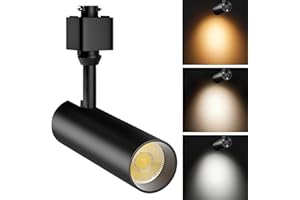 OTeedo 10W Dimmable LED Track Lighting Heads,H Type Track Light fixtures 3000K-4500K-6000K Adjustable Track Lights Ceiling Spotlight for Retail Artwork Lighting Flicker Free CRI90+ 1000lm Black