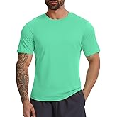 Mens T-Shirt Sun Shirts UPF 50+ Short Sleeve Quick Dry Athletic with UV Protection