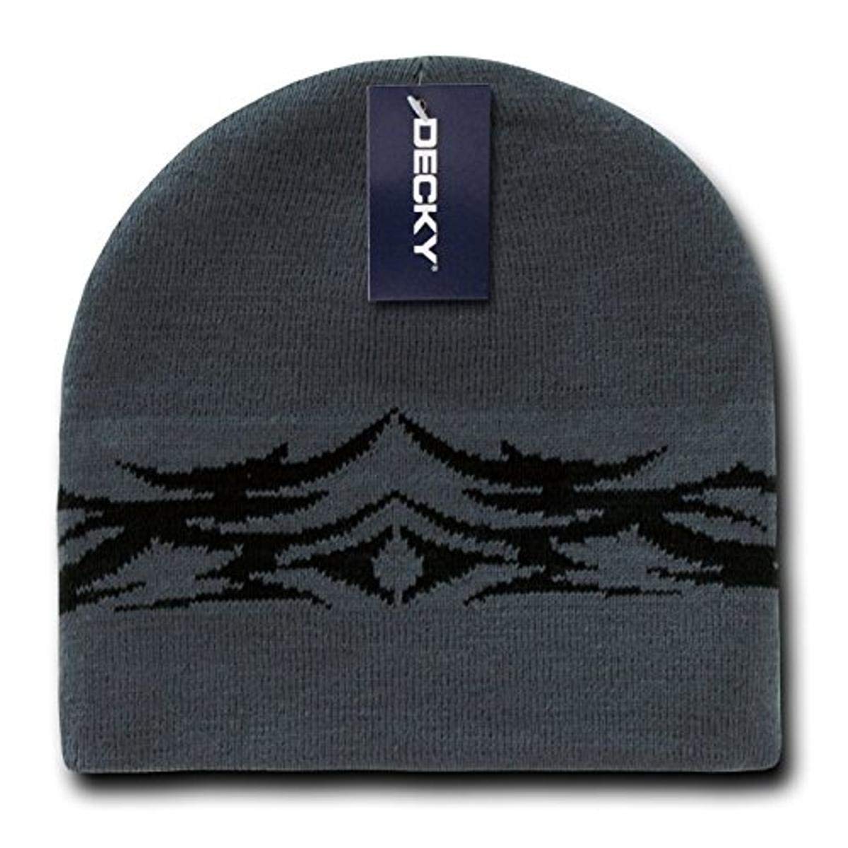 Decky Tribal Beanie - Charcoal/Black