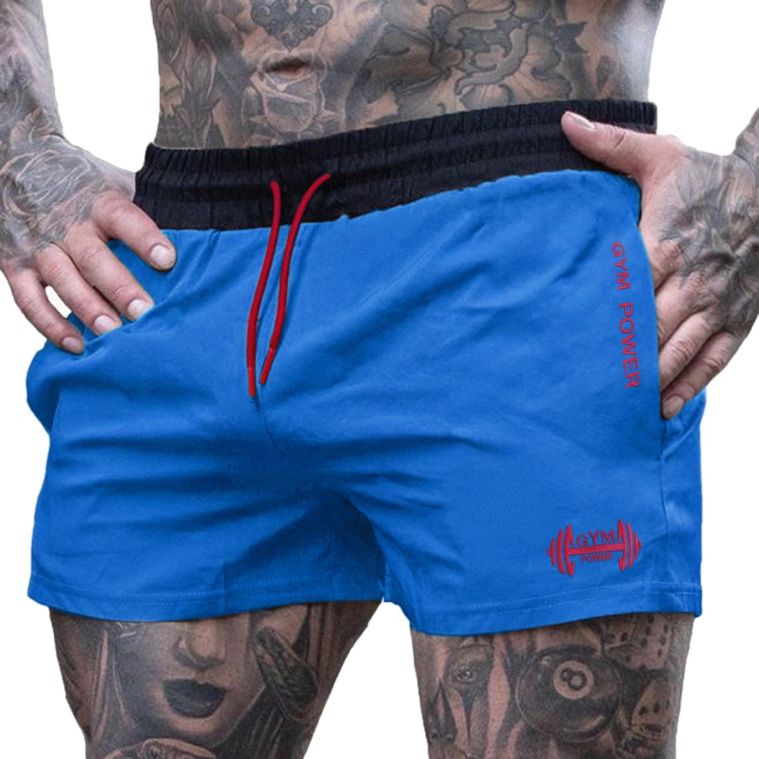 Muscle Alive Men's 4" Running Workout Shorts with