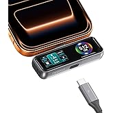 TWOPAN Magnetic Portable iPhone SSD for ProRes 4K 60fps Video Recording, 512GB External Storage for iPhone 17/16 Pro/Pro Max/iMac/MacBook, LCD Display, USB-C PD 3.0 Port, Built-in Cooling Fan