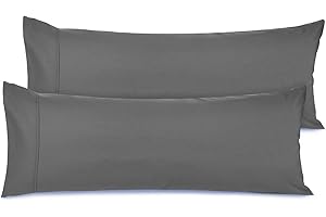 Nestl Body Pillow Cover – Soft Body Pillow Pillowcase – Lightweight Grey Pillowcase – Microfiber Body Pillow Case Cover – 20x54 Inches – Envelope Closure, Set of 2