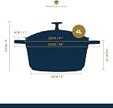 MasterClass Medium Casserole Dish with Lid 4 Litre 24 cm Blue view 2