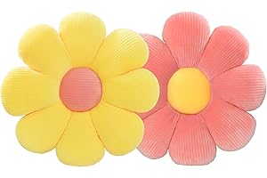 ZAKUN Flower Pillow, 2PCS Flower Floor Pillow Seat Cushion,Daisy Pillow Flower Shaped Pillow, Cute Flower Pillows Decorative Throw Pillow, Plush Flower Pillow Floor Butt Cushion for Home Décor