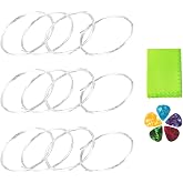 Ukulele Strings Clear Nylon 3 Full Sets and 5 Picks, Green Cleaning Cloth
