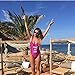 Dixperfect Womens Sexy One-Piece Swimsuit Letter Printed Bodysuit High Cut Legs Backless (M, P1)
