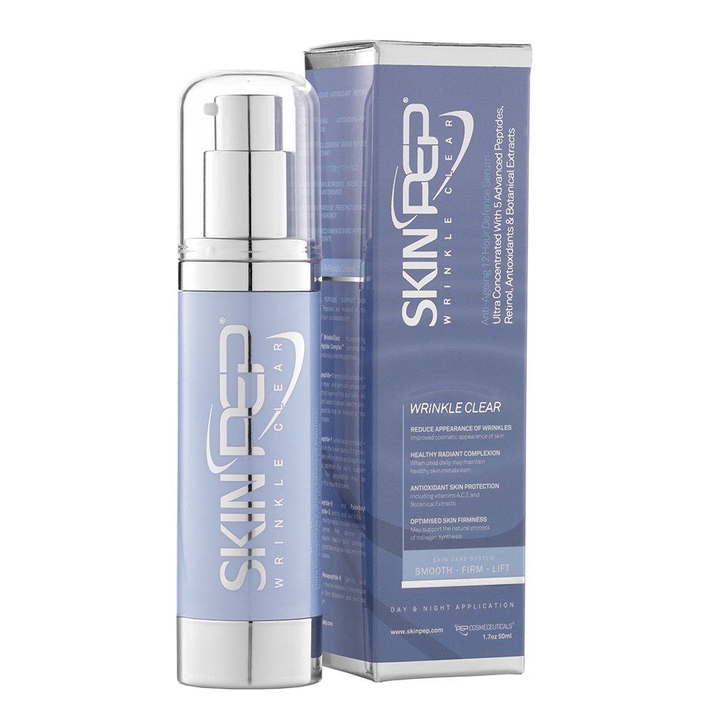 Wrinkle Clear Glow Serum Growth Factors (EGF, TGF, FGF) Antioxidants, Hyaluronic acid, Retinol + Vitamin C Skin Barrier Repairing Collagen Boosting Anti-Ageing Korean Glass Skin By SkinPep (50ml)